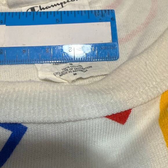 Champion Scrambled Letters Tee Men’s M White Primary Colors Crew Neck - Picture 5 of 13